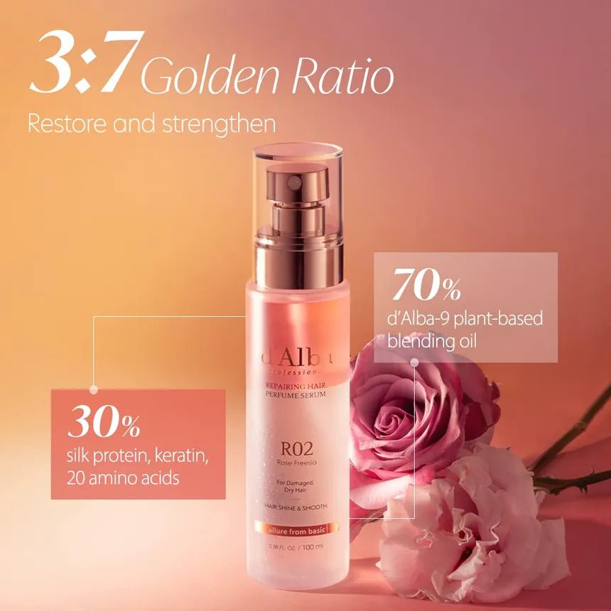 d'Alba Professional Repairing Hair Perfume Serum 100ml | Nourishing Frizz Control & Shine with White Truffle | Korean Hair Care - T.E.R