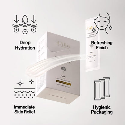d'Alba Waterfull Vegan Sleeping Pack (4ml x 12ea) | Deep Hydration Overnight Mask for Plump, Dewy Skin | K - Beauty Travel & Trial Set - T.E.R