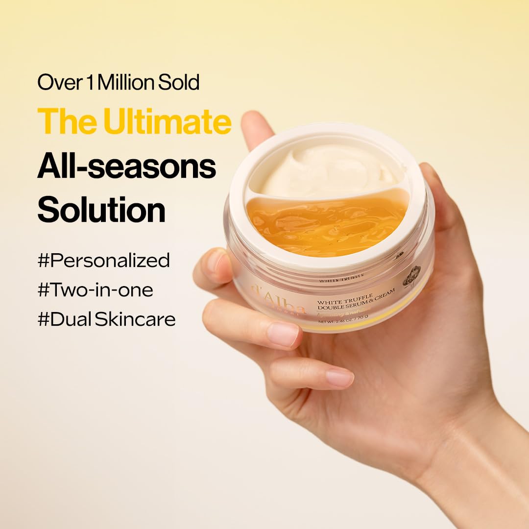 d'Alba White Truffle Double Serum & Cream 70g | Intensive Dual - Phase Moisturizer for Radiance, Firmness & Deep Hydration | K - Beauty Bestseller - T.E.R