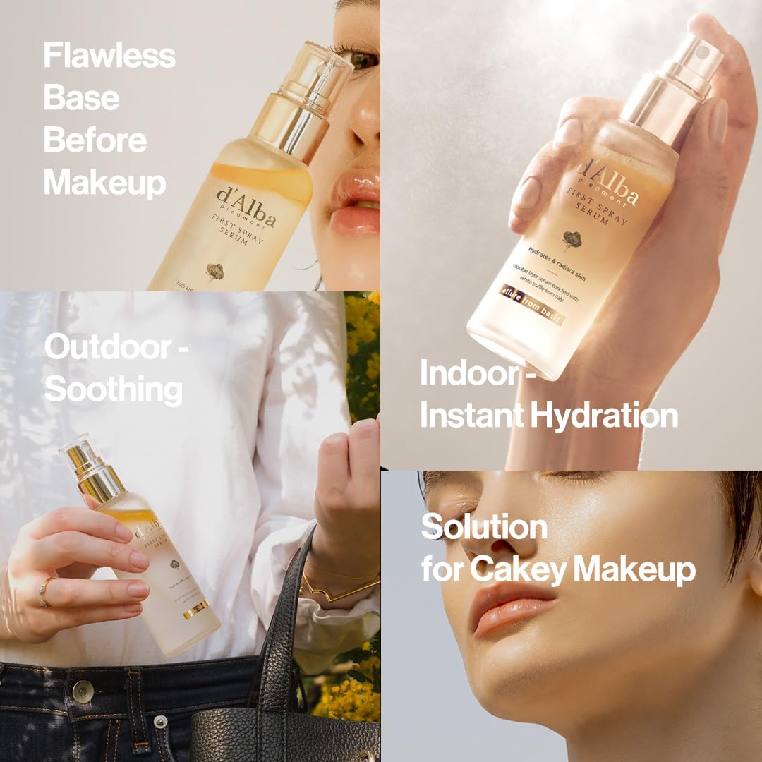 d'Alba White Truffle First Aromatic Spray Serum 60ml | Glow - Boosting Hydration Mist for Radiant, Dewy Skin | K - Beauty Bestseller - T.E.R