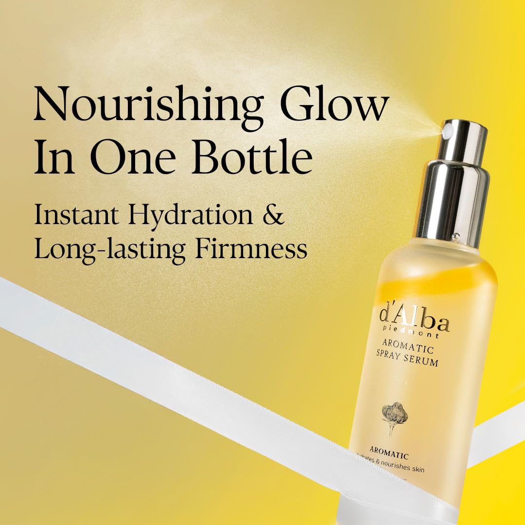 d’Alba White Truffle First Aromatic Spray Serum | Hydrating Glow Mist, Antioxidant Brightening & Firming Spray for Radiant Skin (2.02 fl oz) - T.E.R