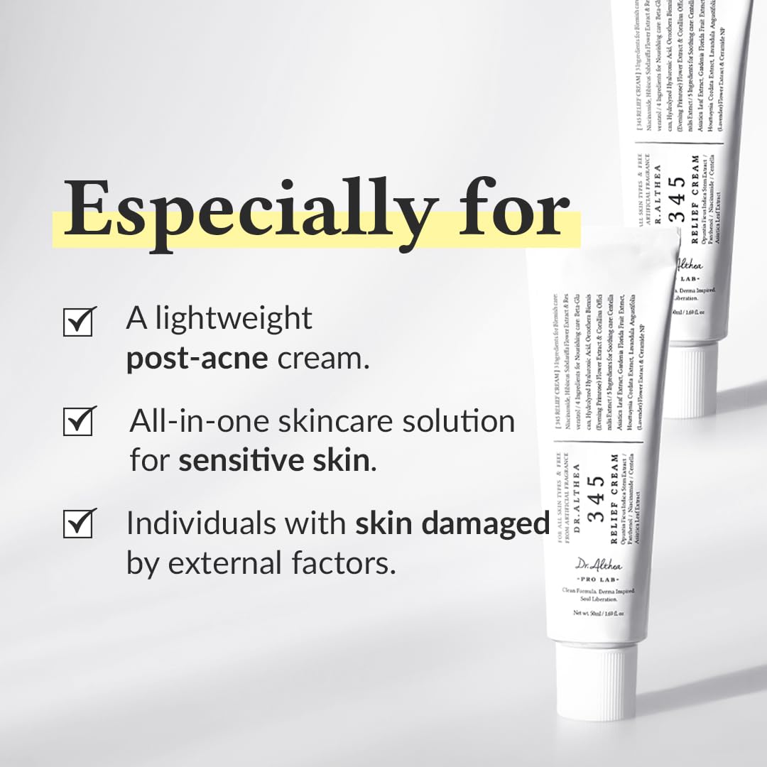 Dr. Althea 345 Relief Cream | Lightweight Daily Moisturizer for Soothing, Hydrating & Repairing Glass Skin Glow - T.E.R