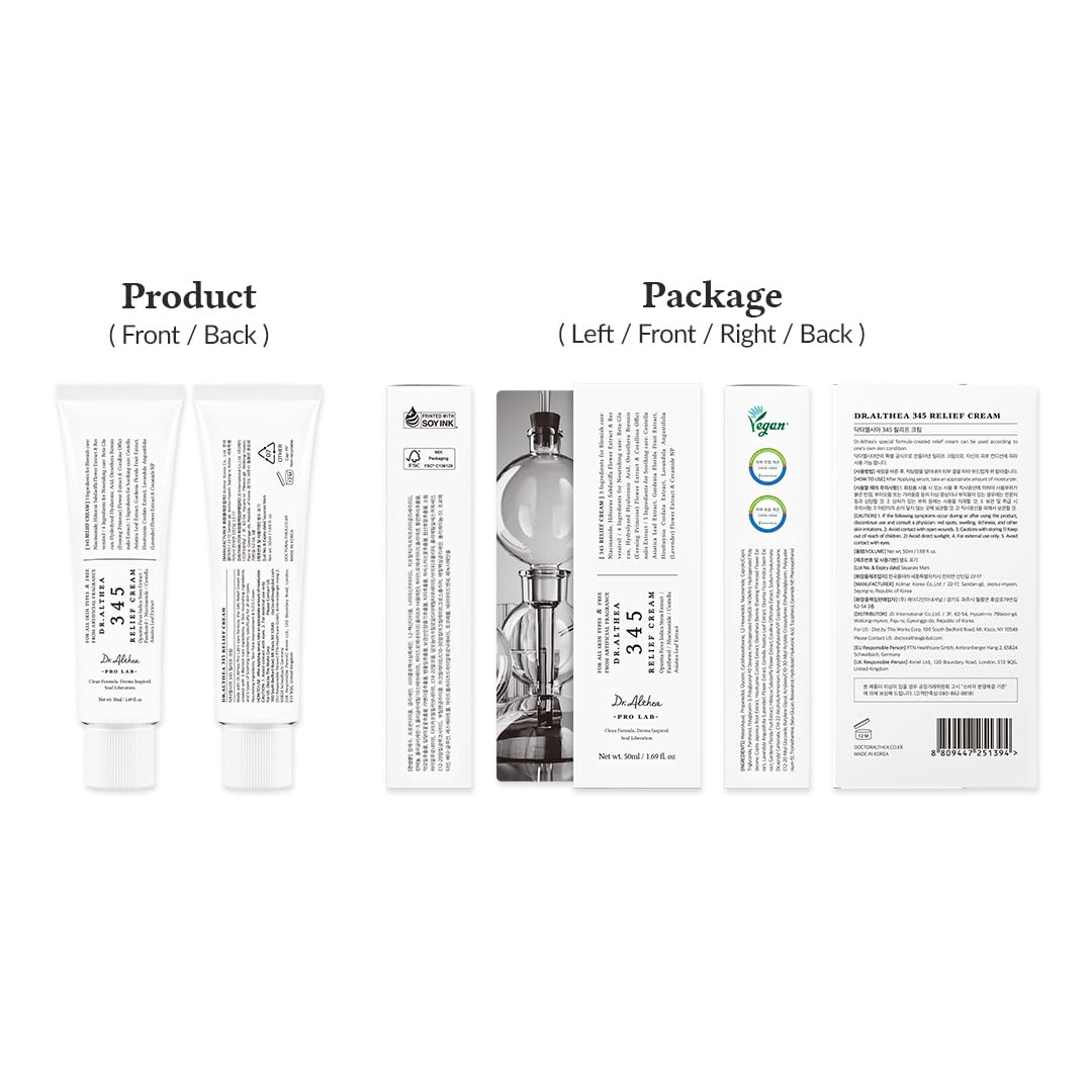 Dr. Althea 345 Relief Cream | Lightweight Daily Moisturizer for Soothing, Hydrating & Repairing Glass Skin Glow - T.E.R