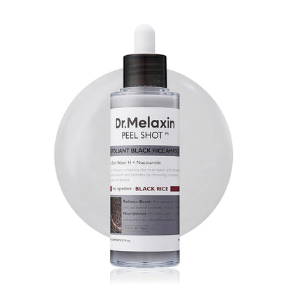 Dr. Melaxin Peel Shot Exfoliating Black Rice Ampoule 80ml | Pore - Refining Rice Water + Niacinamide - T.E.R