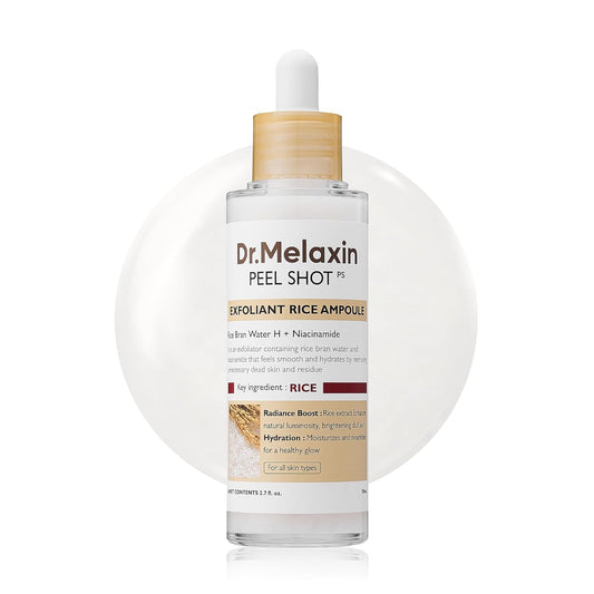 Dr. Melaxin Peel Shot Glow White Rice Ampoule | Dual - Action Rice Peel + Ampoule for Radiant, Smooth Skin - T.E.R