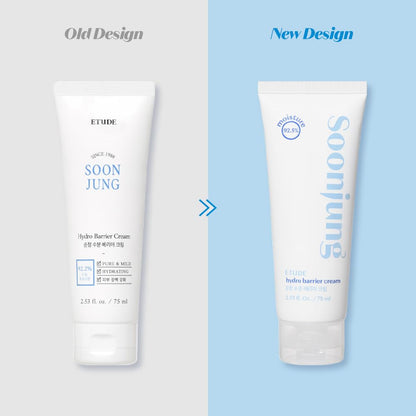 ETUDE SoonJung Hydro Barrier Cream 75ml | Lightweight Gel Moisturizer for Sensitive Skin – Deep Hydration, Barrier Repair, Panthenol & Madecassoside - T.E.R