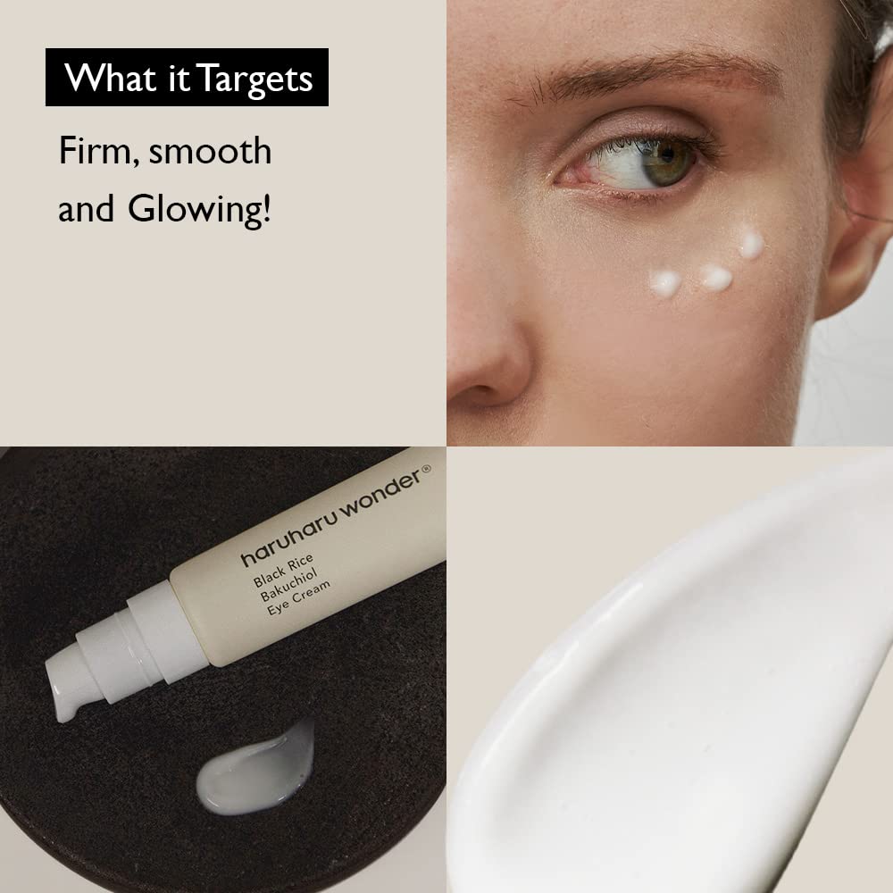 Haruharu Wonder Black Rice Bakuchiol Eye Cream: Reduce Wrinkles and Dark Circles - T.E.R