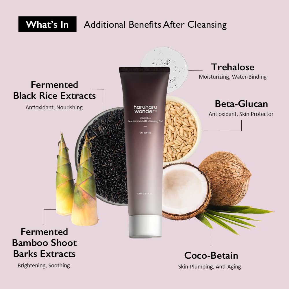 Haruharu Wonder Black Rice Moisture 5.5 Soft Cleansing Gel: Gentle Cleansing and Deep Hydration - T.E.R
