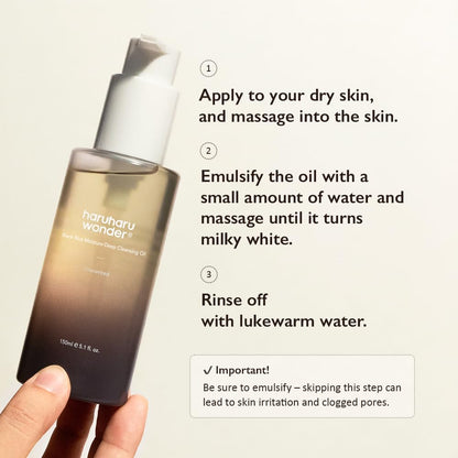 Haruharu Wonder Black Rice Moisture Deep Cleansing Oil: Gentle Cleansing and Deep Hydration - T.E.R
