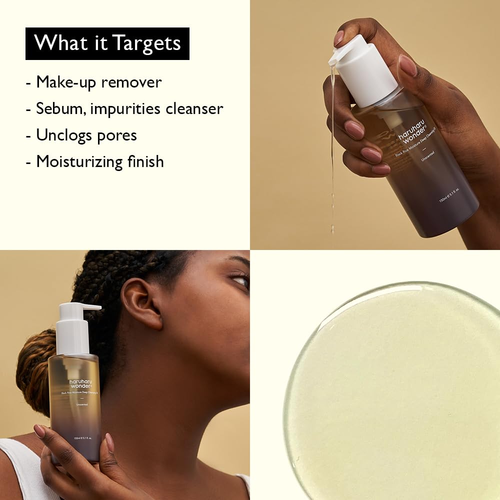 Haruharu Wonder Black Rice Moisture Deep Cleansing Oil: Gentle Cleansing and Deep Hydration - T.E.R