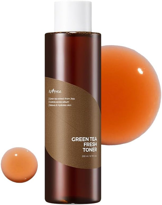 ISNTREE Green Tea Fresh Toner | Korean Sebum Control Toner for Oily & Sensitive Skin (200ml) - T.E.R