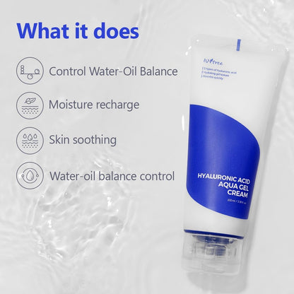 IsNtree Hyaluronic Acid Aqua Gel Cream | Lightweight Hydration for Oily and Combination Skin - T.E.R