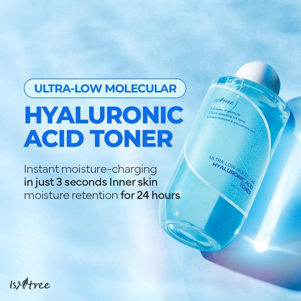 ISNTREE Ultra - Low Molecular Hyaluronic Acid Toner 300ml | Deep Hydration & Skin Smoothing | Vegan Korean Skincare - T.E.R