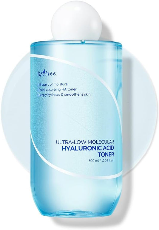 ISNTREE Ultra - Low Molecular Hyaluronic Acid Toner 300ml | Deep Hydration & Skin Smoothing | Vegan Korean Skincare - T.E.R