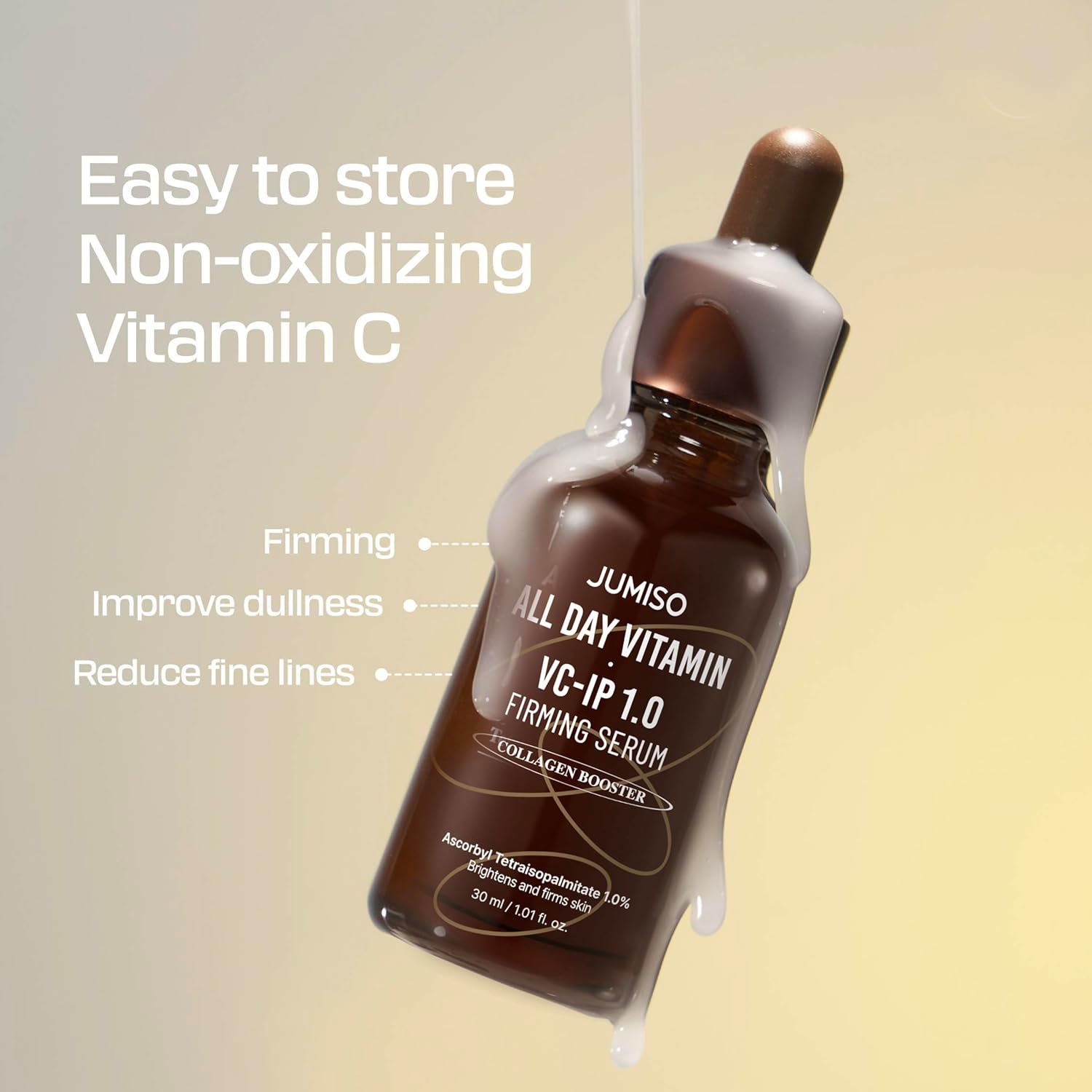 JUMISO All Day Vitamin VC - IP 1.0 Firming Serum | Brightening & Collagen Boost with Vitamin C + Bakuchiol - T.E.R
