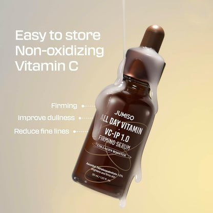 JUMISO All Day Vitamin VC - IP 1.0 Firming Serum | Brightening & Collagen Boost with Vitamin C + Bakuchiol - T.E.R