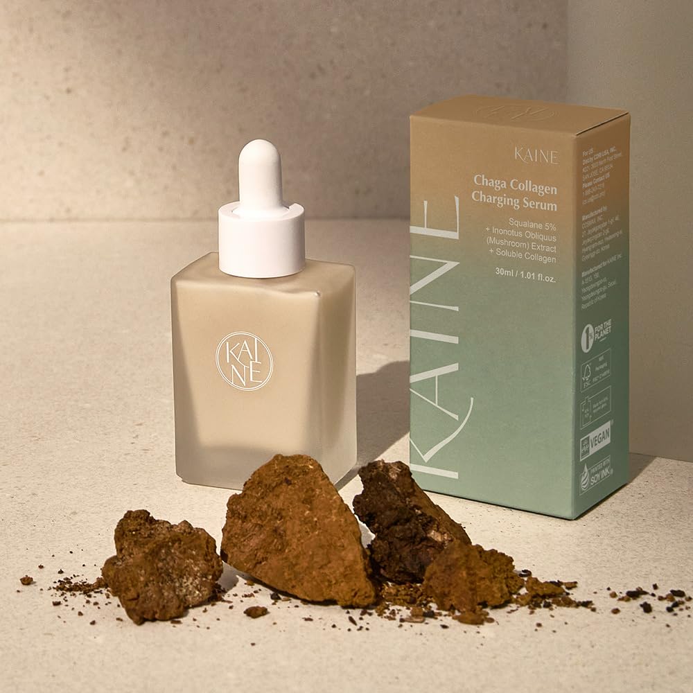 KAINE Chaga Collagen Charging Serum 30ml | Vegan Collagen & Chaga Extract for Firming, Elasticity & Glow – Korean Anti - Aging Serum - T.E.R