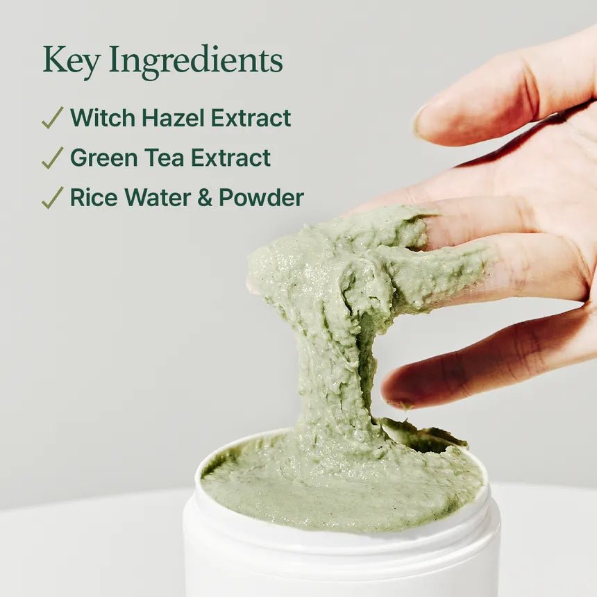 Korean Rice Mochi Face Cleanser | 3 - in - 1 Foaming Cleanser, Mask & Gentle Scrub | Rice Water, Green Tea, Mugwort | Pore Minimizing, Hydrating & Blackhead - Removing - T.E.R
