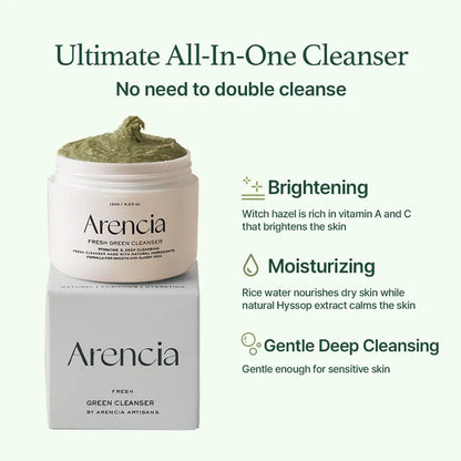 Korean Rice Mochi Face Cleanser | 3 - in - 1 Foaming Cleanser, Mask & Gentle Scrub | Rice Water, Green Tea, Mugwort | Pore Minimizing, Hydrating & Blackhead - Removing - T.E.R