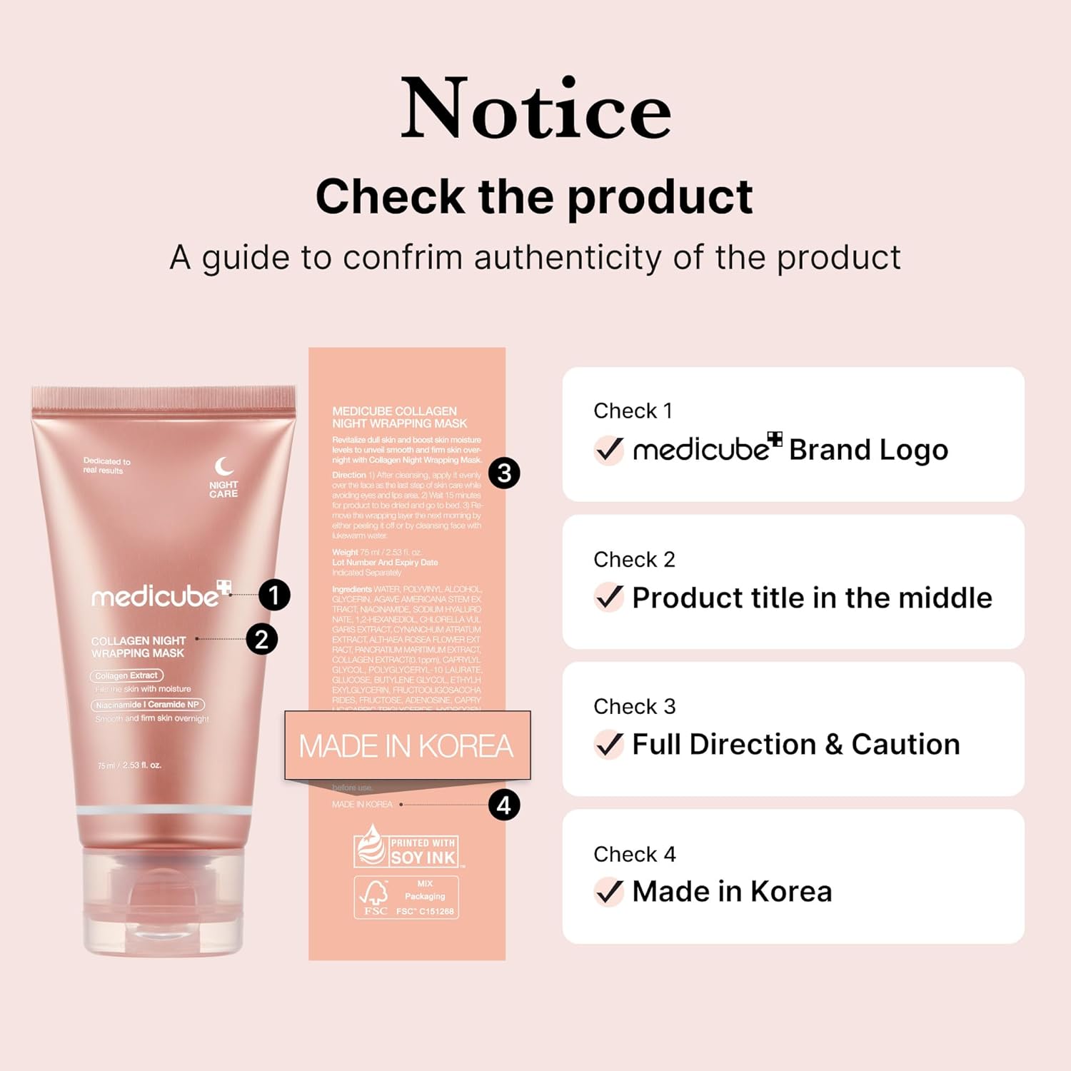 Medicube Collagen Overnight Wrapping Peel - Off Mask Pack | Elasticity & Hydration | Reduces Sagging & Dullness | Korean Skincare | 2.53 fl.oz - T.E.R