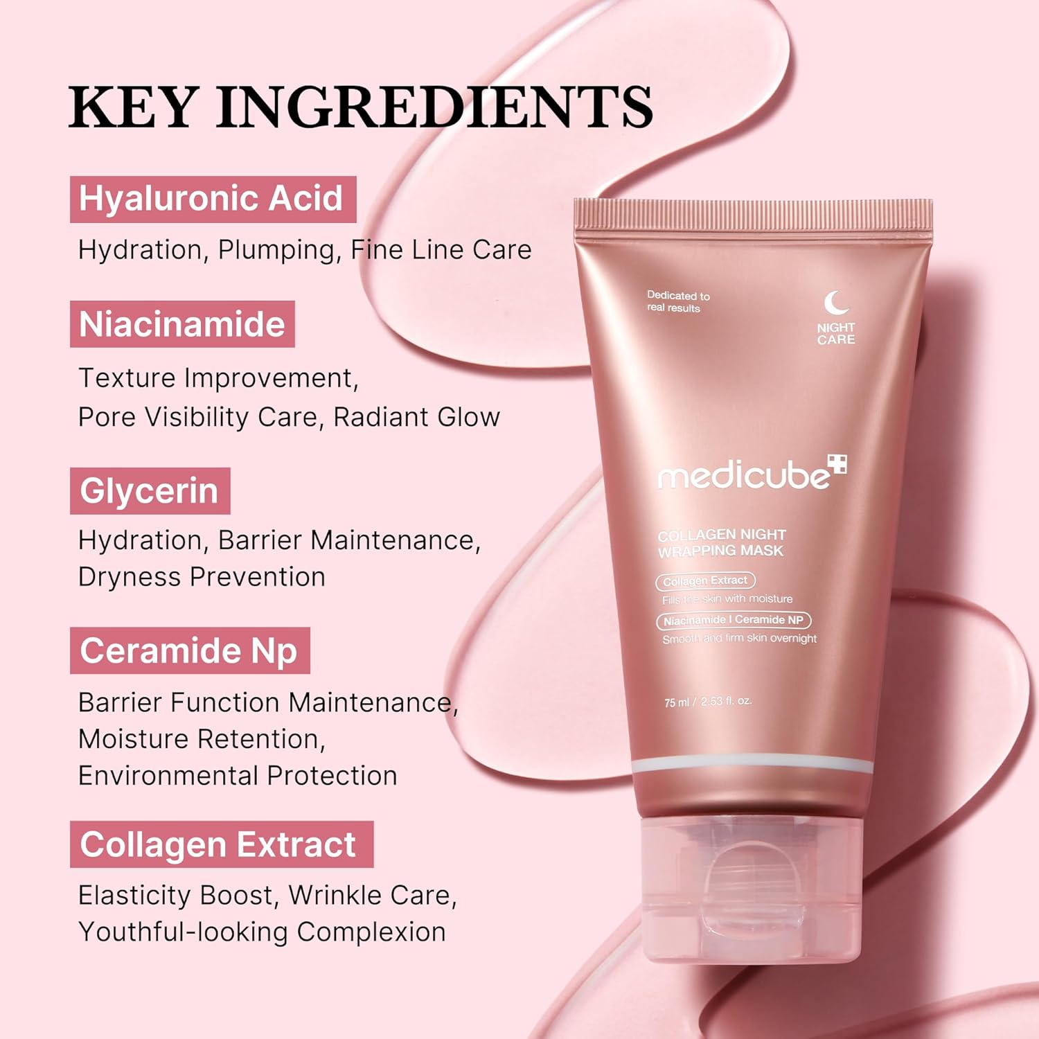 Medicube Collagen Overnight Wrapping Peel - Off Mask Pack | Elasticity & Hydration | Reduces Sagging & Dullness | Korean Skincare | 2.53 fl.oz - T.E.R