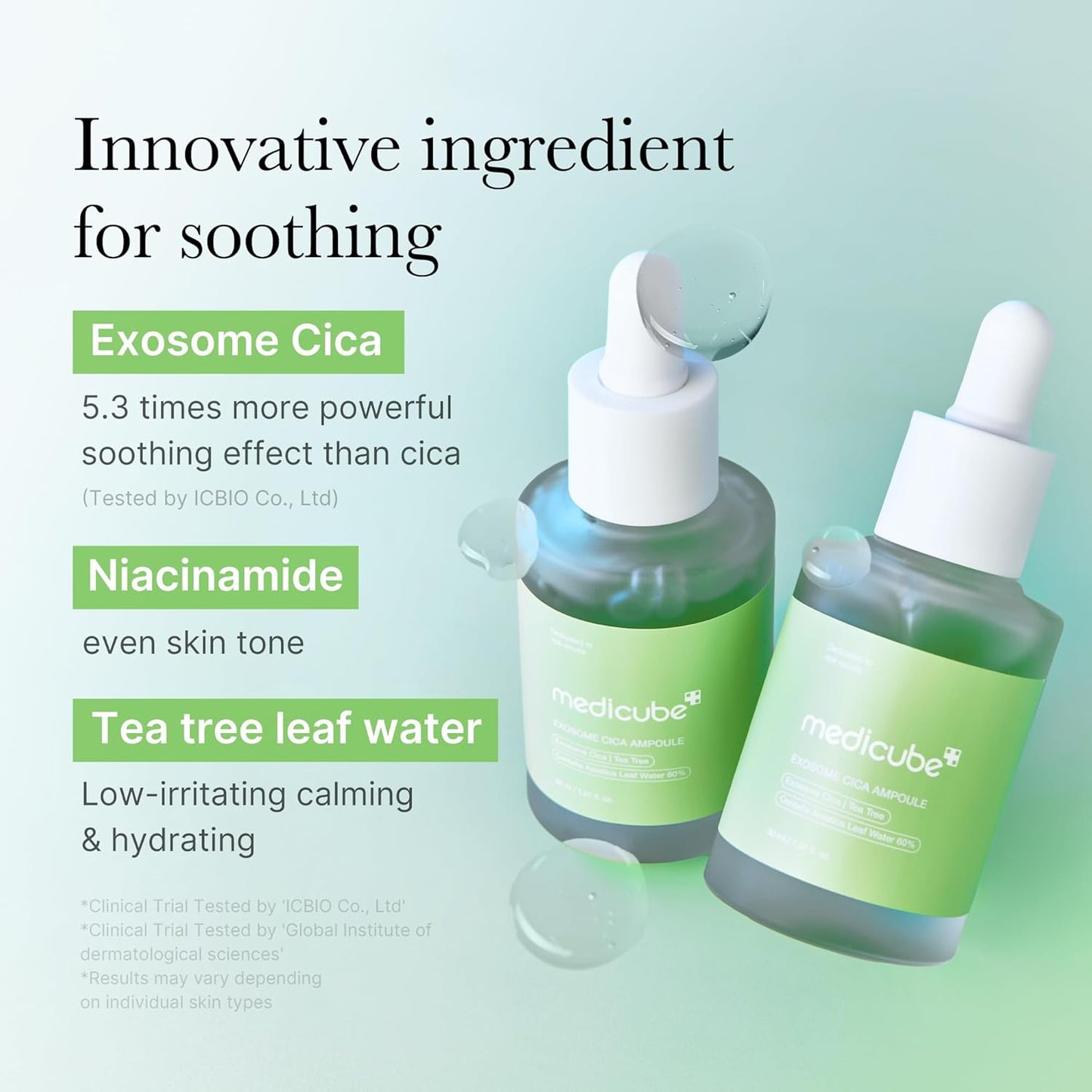 Medicube Exosome Cica Tea Tree Ampoule | Sensitive Skin Calming Serum with Centella & Tea Tree | Soothing, Hydrating, Redness Care | 30ml - T.E.R