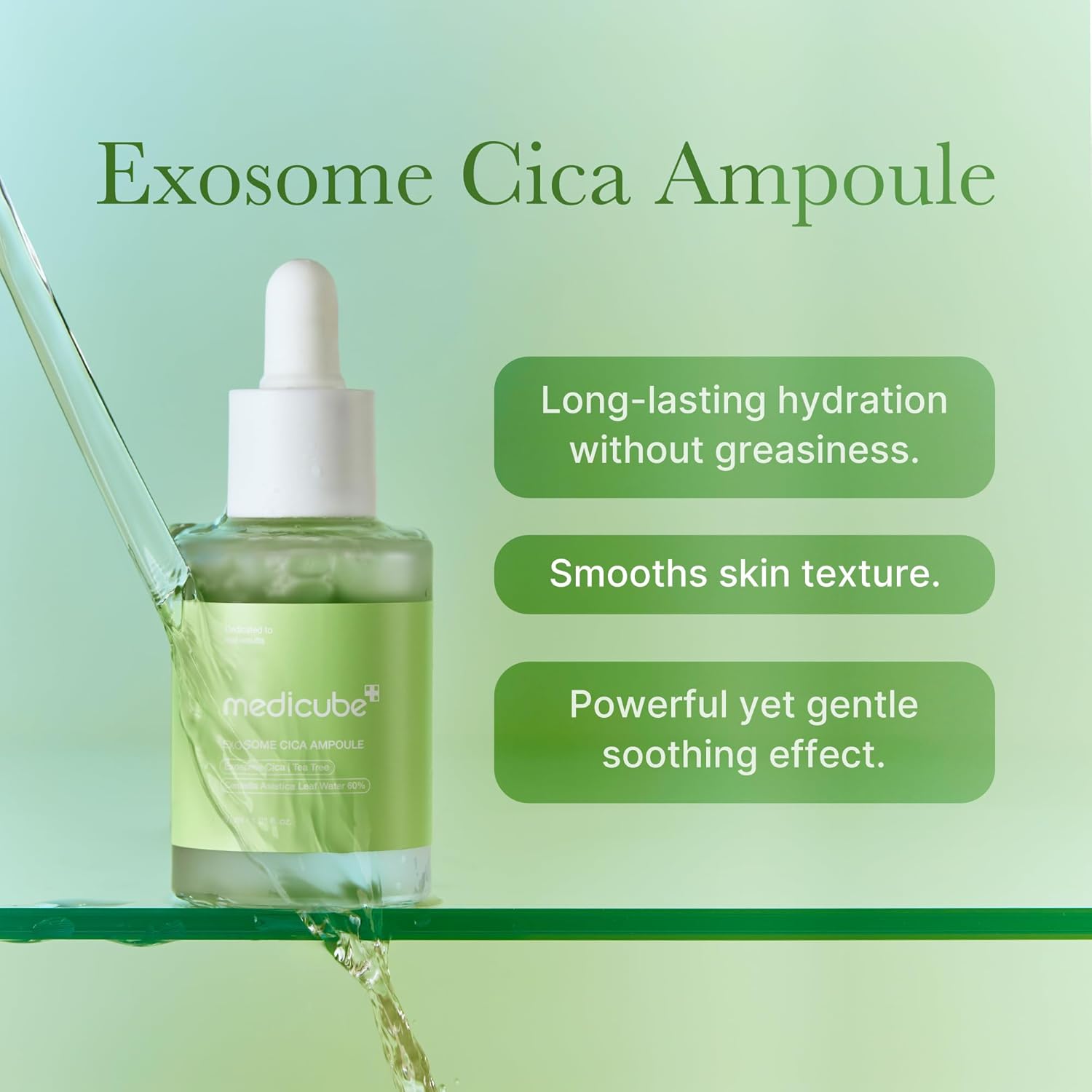 Medicube Exosome Cica Tea Tree Ampoule | Sensitive Skin Calming Serum with Centella & Tea Tree | Soothing, Hydrating, Redness Care | 30ml - T.E.R