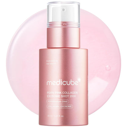 Medicube PDRN Pink Collagen Exosome Shot 2,000 | PDRN + Exosome Collagen Booster for Uneven Tone & Skin Texture | 1.01 fl oz - T.E.R