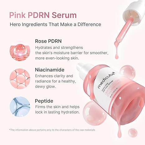 Medicube PDRN Pink Peptide Serum | Repairing & Firming Serum with PDRN + 5 Peptides for Smooth, Glowing Skin - T.E.R