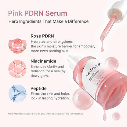 Medicube PDRN Pink Peptide Serum | Repairing & Firming Serum with PDRN + 5 Peptides for Smooth, Glowing Skin - T.E.R