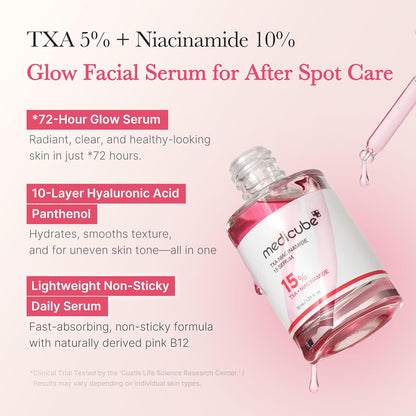 Medicube TXA + Niacinamide 15% Glow Serum | Brightening Korean Serum for Dark Spots, Uneven Tone & Radiant Skin - T.E.R