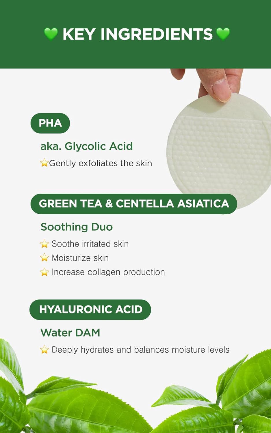 NEOGEN DERMALOGY Bio Peel Gauze Peeling Green Tea (8ea, 76ml) | Exfoliating & Calming Pads for Sensitive Skin | Korean Skincare - T.E.R