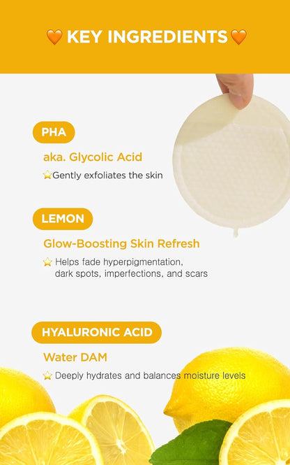 NEOGEN DERMALOGY Bio Peel Gauze Peeling Lemon (8ea, 76ml) | Brightening Exfoliating Pads with Vitamin C for Glowing Skin | Korean Skincare - T.E.R