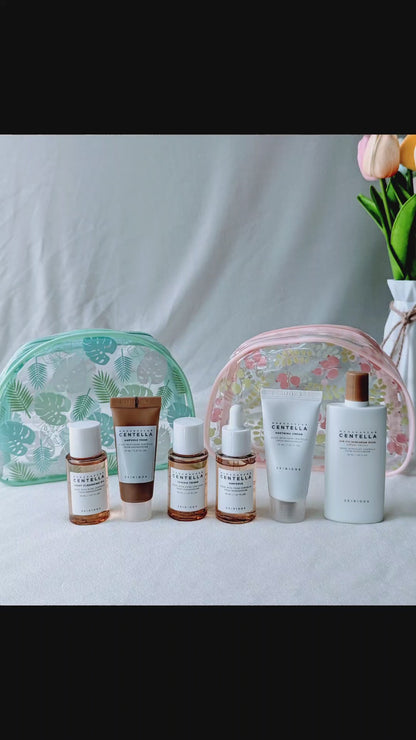 SKIN1004 Madagascar Centella Mini Travel Kit | Complete K-Beauty Routine in Travel Pouch –  All-in-One Calming & Hydrating Skincare Set—Perfect for Travel, Trial & Gift-Giving