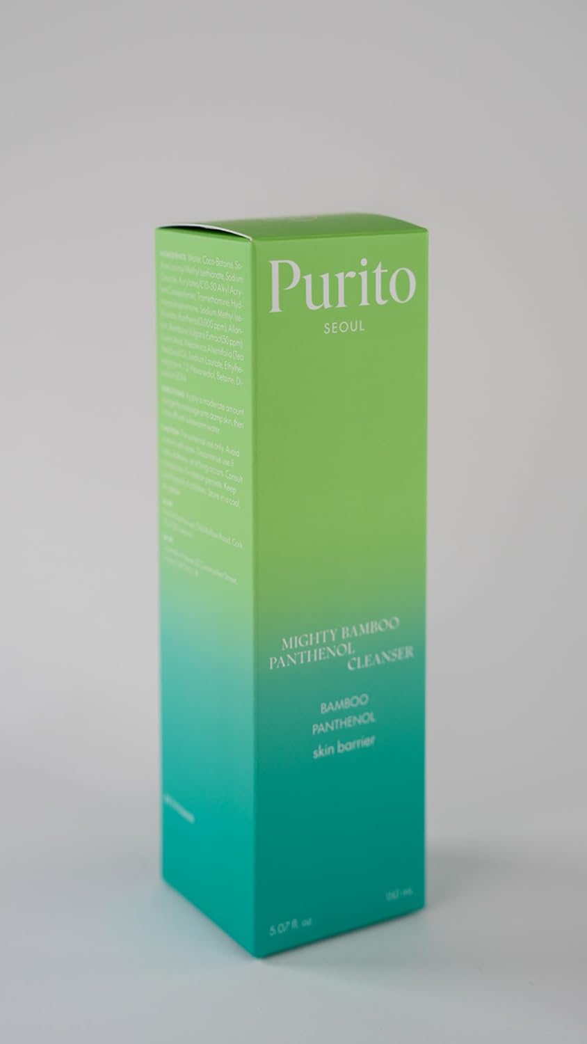 Purito Mighty Bamboo Panthenol Cleanser | Gentle Foaming Face Wash for Sensitive Skin with Panthenol & Bamboo Water – 150ml - T.E.R