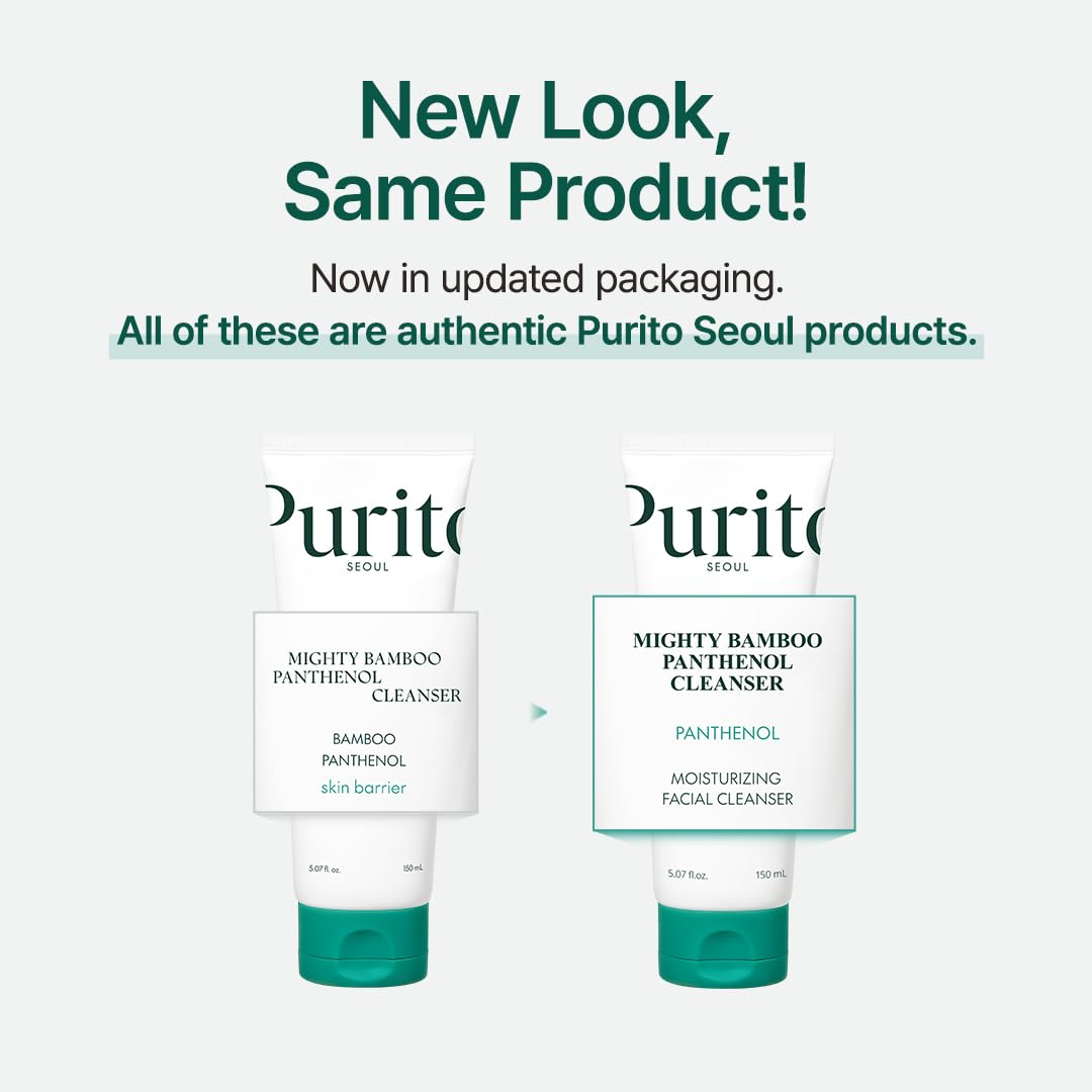 Purito Mighty Bamboo Panthenol Cleanser | Gentle Foaming Face Wash for Sensitive Skin with Panthenol & Bamboo Water – 150ml - T.E.R