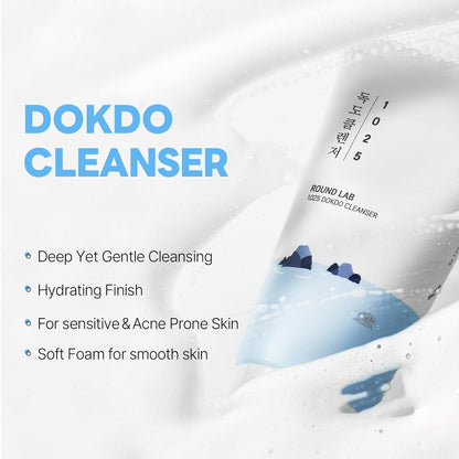 ROUND LAB 1025 Dokdo Cleanser | Low pH Hydrating Cleanser for Sensitive Skin - T.E.R