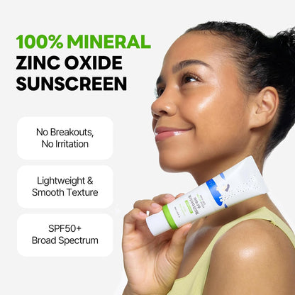 ROUND LAB Birch Juice Mild - up UVLock Mineral Sunscreen SPF 50+ PA++++ | Hydrating Zinc - Oxide Formula for Sensitive, Oily & Combination Skin - T.E.R