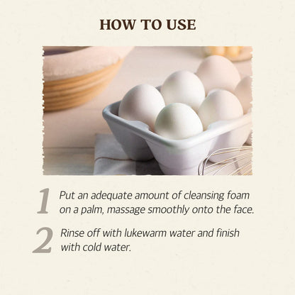 SKINFOOD Egg Perfect Pore Cleansing Foam 150ml | Egg Yolk & Albumin Deep Pore Cleanser | Smooth & Refine Skin | K - Beauty Facial Wash - T.E.R