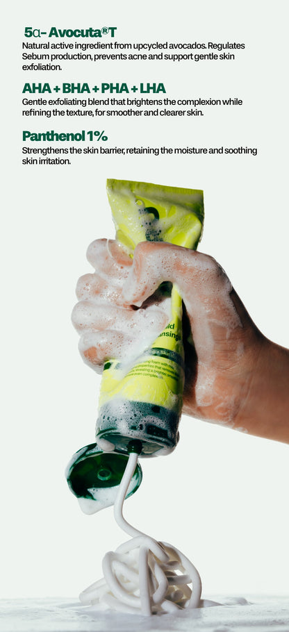 SUPPURU Avocado Mild Deep Cleansing Foam | Gentle Pore Cleanser for Oily, Combination & Sensitive Skin (150ml) - T.E.R