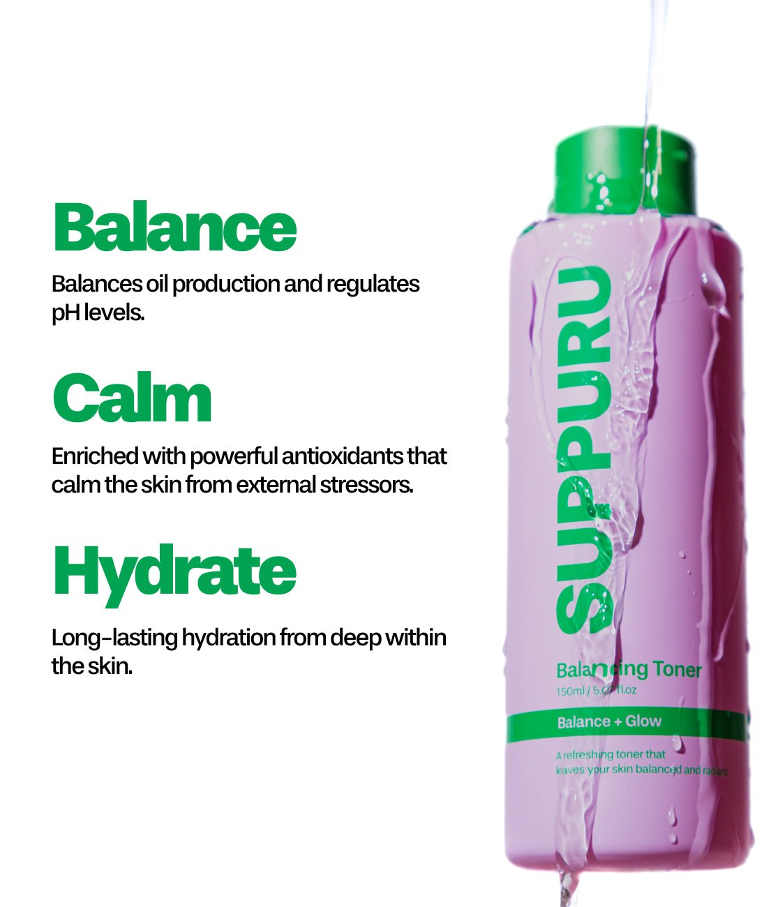 SUPPURU Balancing Toner | Niacinamide 2% pH - Balancing Toner for Oily, Combination & Sensitive Skin - T.E.R