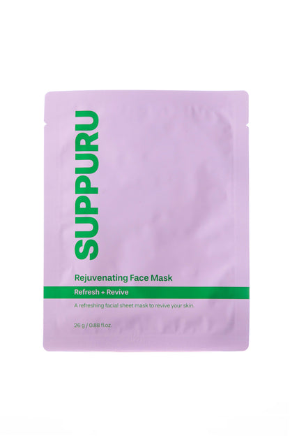 SUPPURU Rejuvenating Face Mask | Hydrating & Brightening Sheet Mask for All Skin Types (26g) - T.E.R