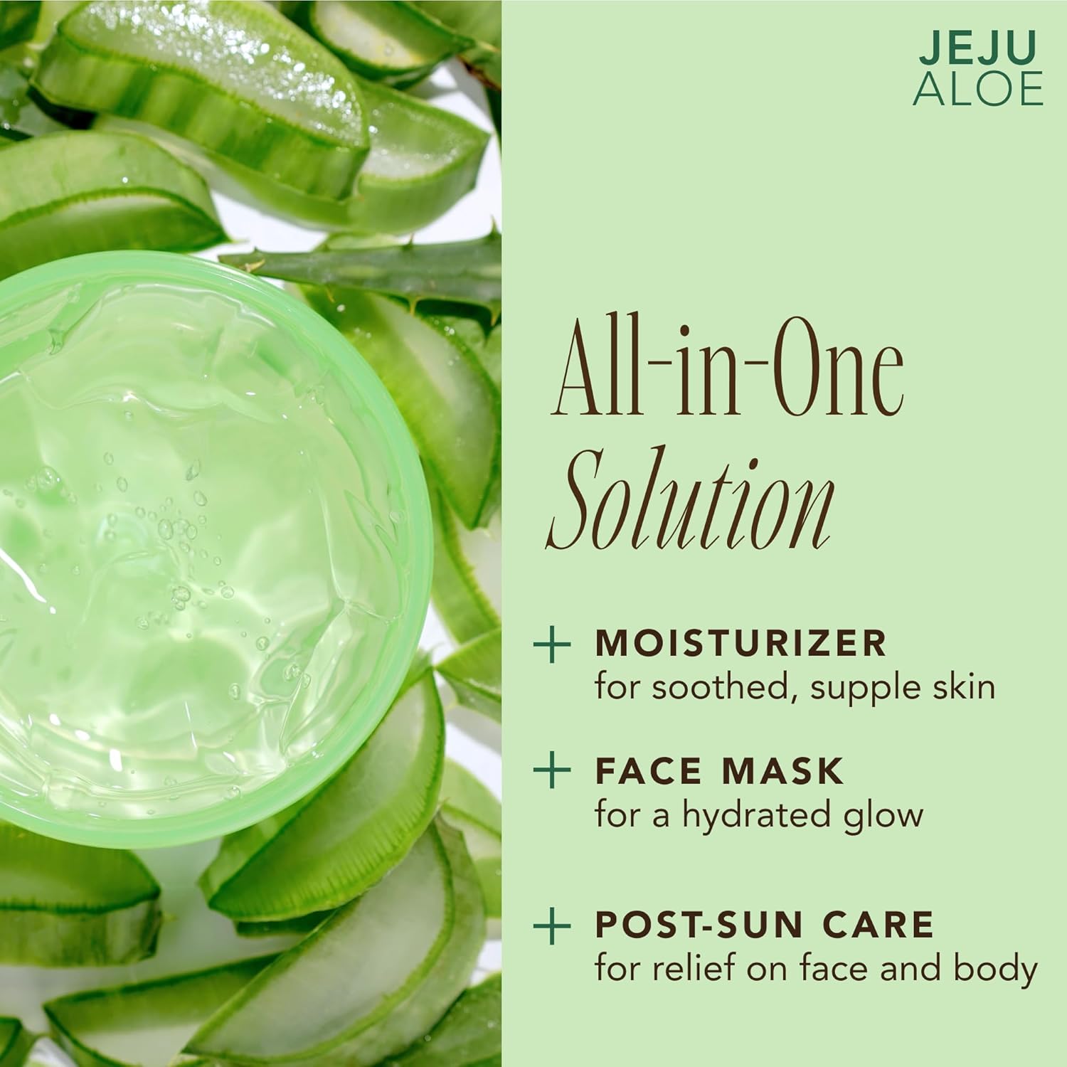 THE FACE SHOP Jeju Aloe Fresh Soothing Gel 300ml | Multi - Purpose Hydrating Gel for Face, Body, Hair & Sunburn Relief - T.E.R