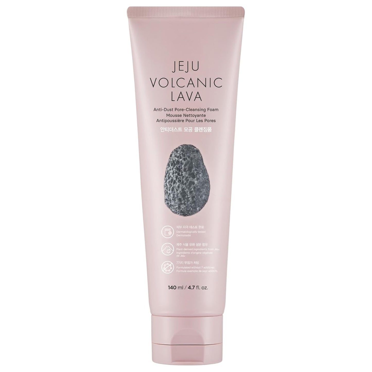 THE FACE SHOP Jeju Volcanic Lava Pore Cleansing Foam | Anti - Dust Deep Cleanser for Oily Skin & Clogged Pores 140ml - T.E.R