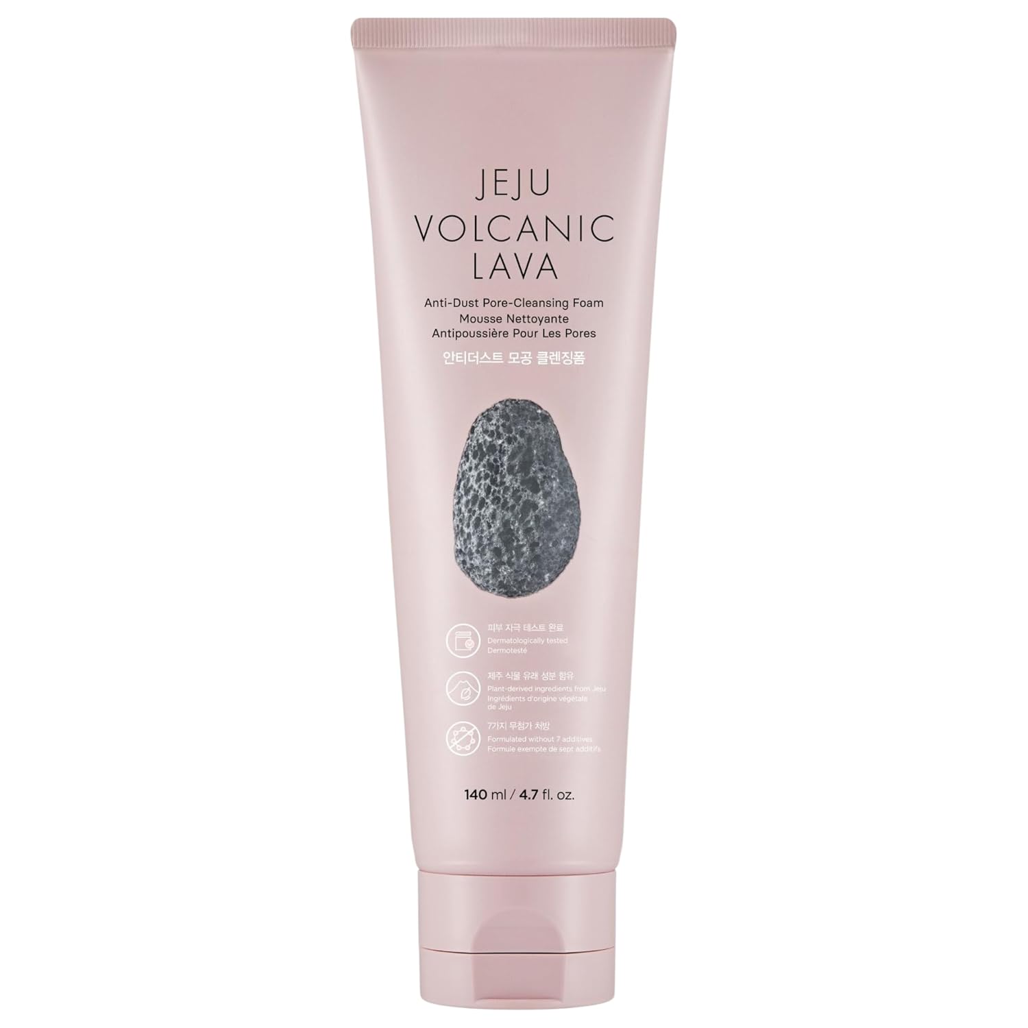 THE FACE SHOP Jeju Volcanic Lava Pore Cleansing Foam | Anti - Dust Deep Cleanser for Oily Skin & Clogged Pores 140ml - T.E.R