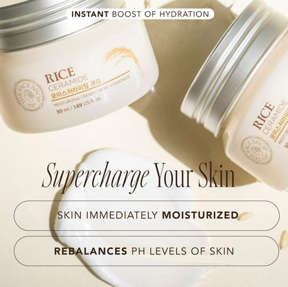 The Face Shop Rice Ceramide Moisturizing Cream | Hydrating & Brightening Korean Skincare - T.E.R
