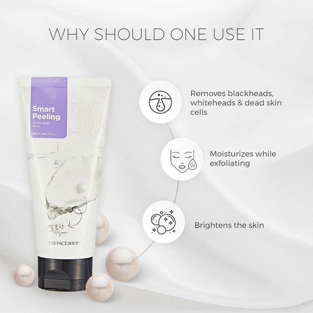 THE FACE SHOP Smart Peeling White Jewel 120 mL | Gentle Enzyme Peel for Radiant, Even - Tone Skin - T.E.R