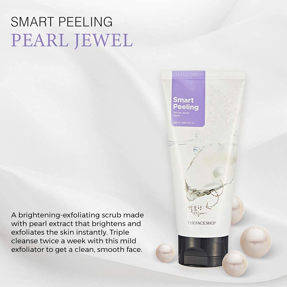 THE FACE SHOP Smart Peeling White Jewel 120 mL | Gentle Enzyme Peel for Radiant, Even - Tone Skin - T.E.R