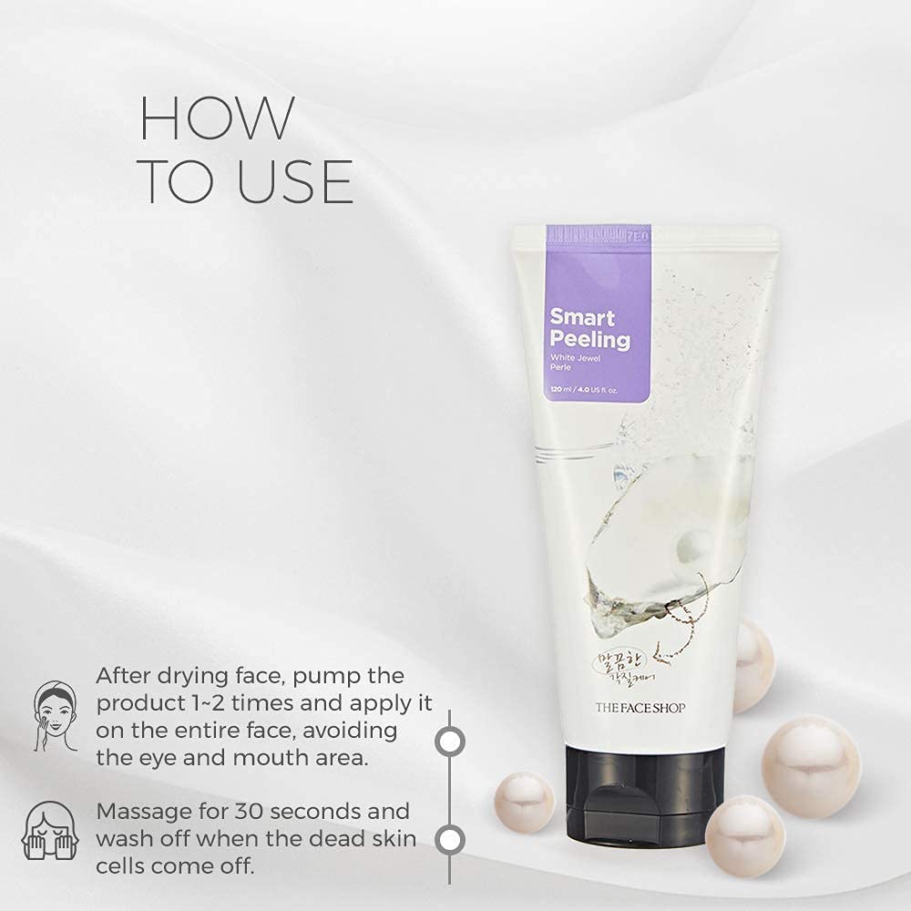 THE FACE SHOP Smart Peeling White Jewel 120 mL | Gentle Enzyme Peel for Radiant, Even - Tone Skin - T.E.R