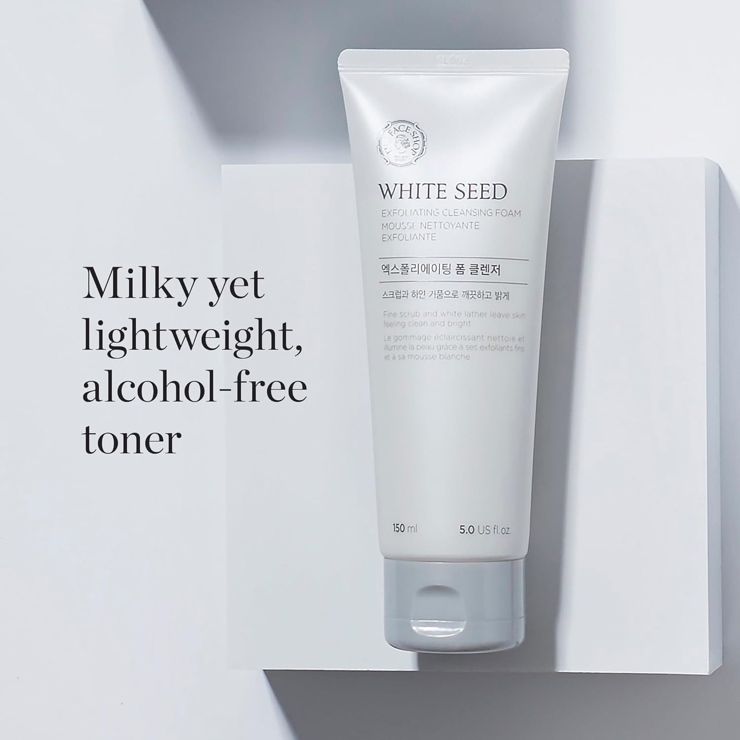 The Face Shop White Seed Exfoliating Cleansing Foam 150 mL | Brightening Micro - Scrub Face Wash for Deep Clean & Radiance - T.E.R
